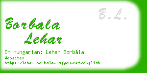borbala lehar business card